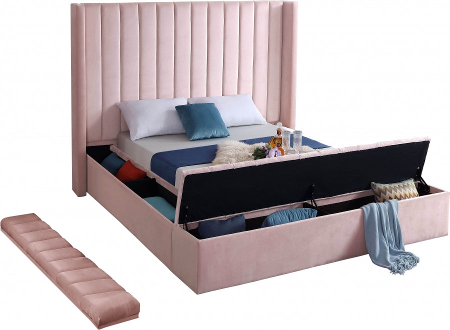 Kiki Velvet Bed - Pink