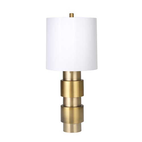 Two-Tone Stacked Cyclinder Table Lamp - Gold