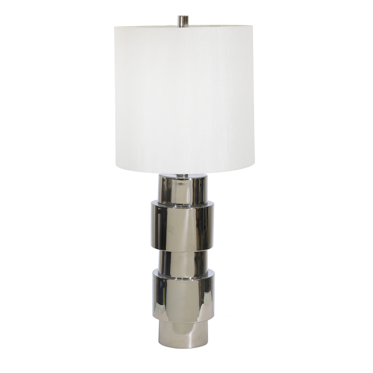 Stacked Cyclinder Table Lamp - Silver