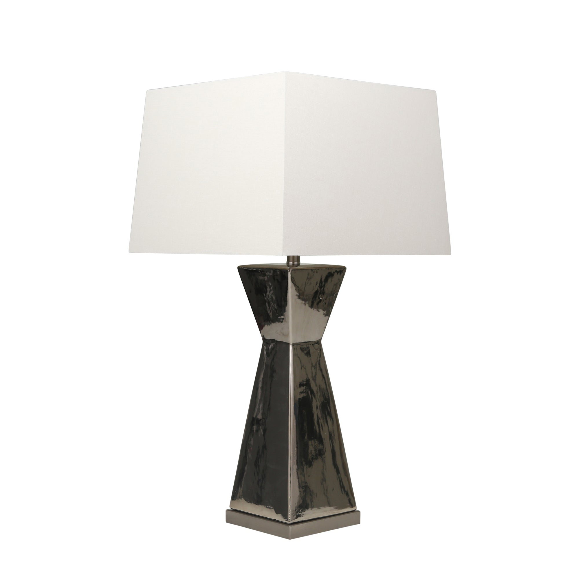 Hourglass Table Lamp - Silver