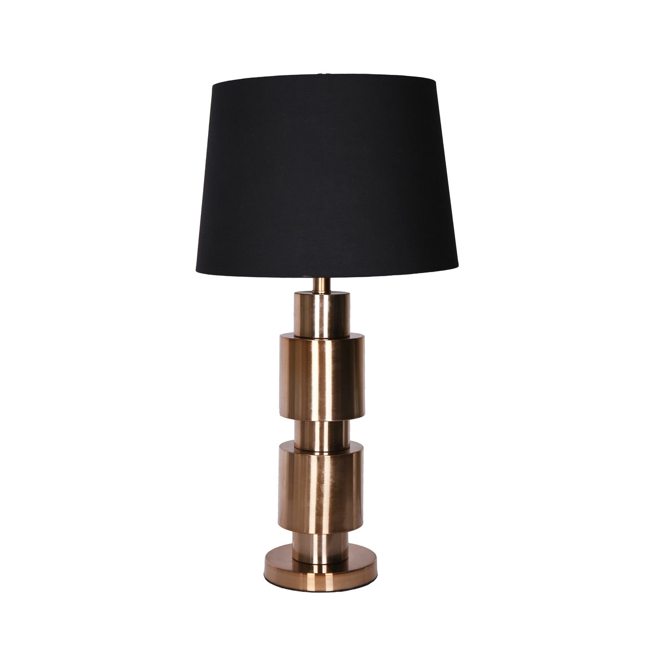 Metal Stacked Cylinder Lamp - Gold