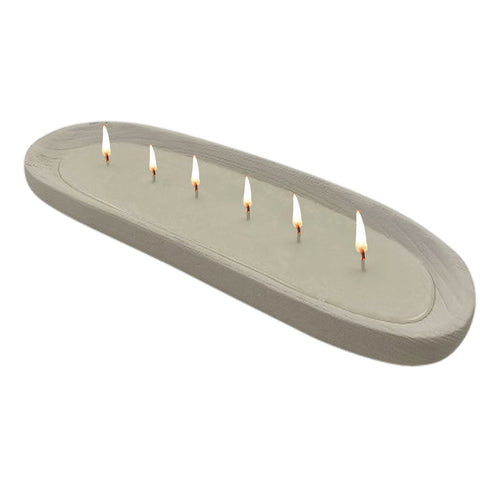 Wood Candle Tray - White Wash