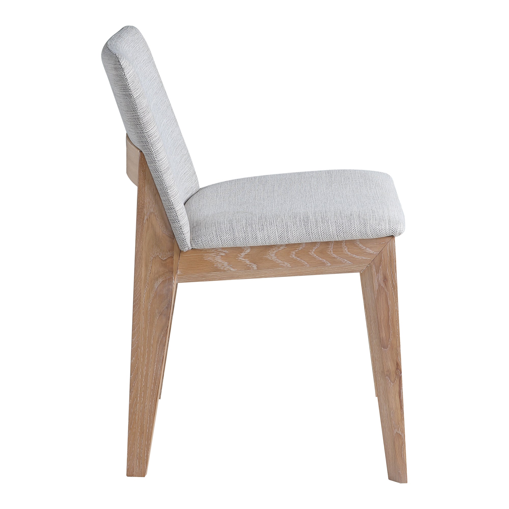 Deco Oak Dining Chair In Light Grey - Set Of 2