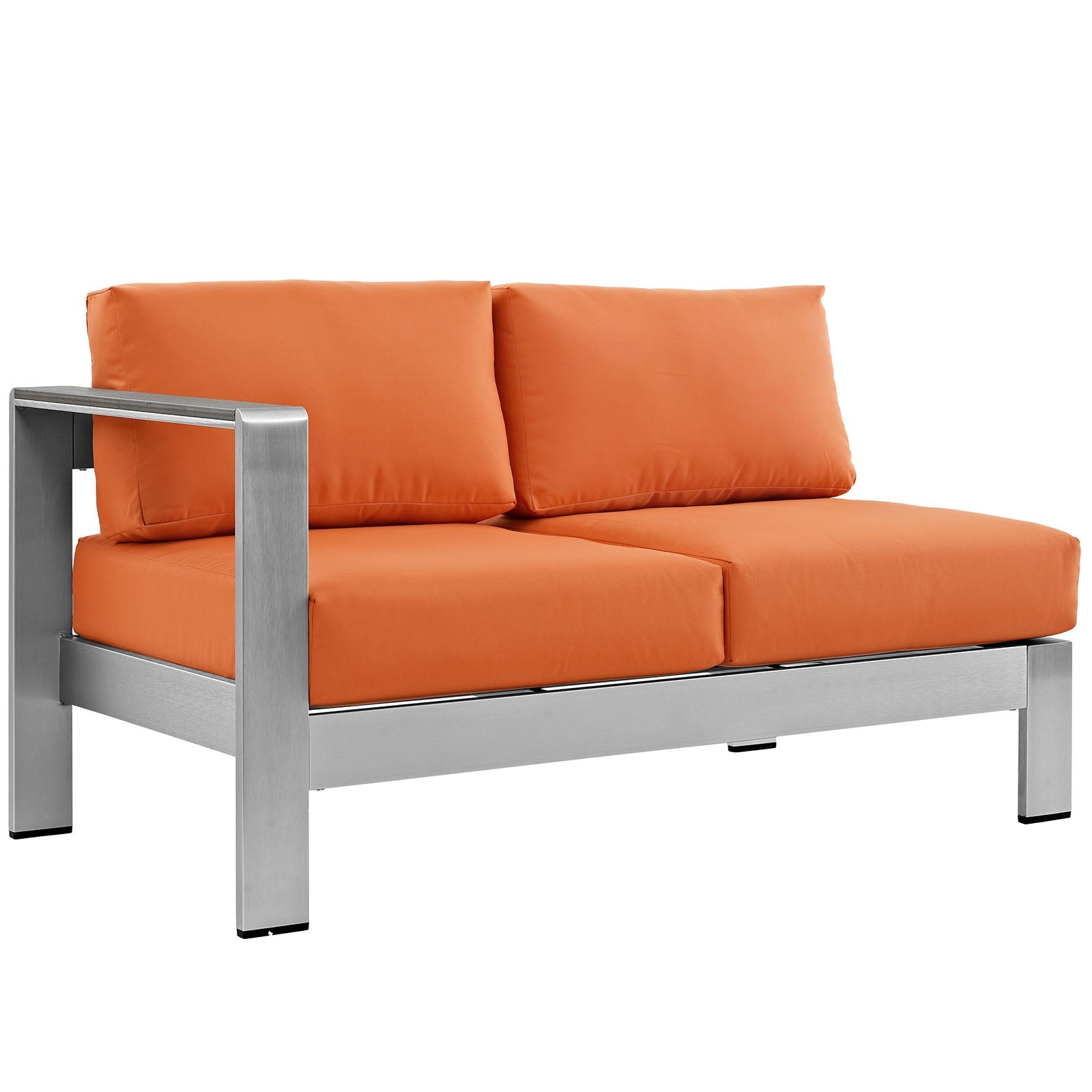 Shore 4 Piece Outdoor Patio Aluminum Sectional Sofa Set - Orange