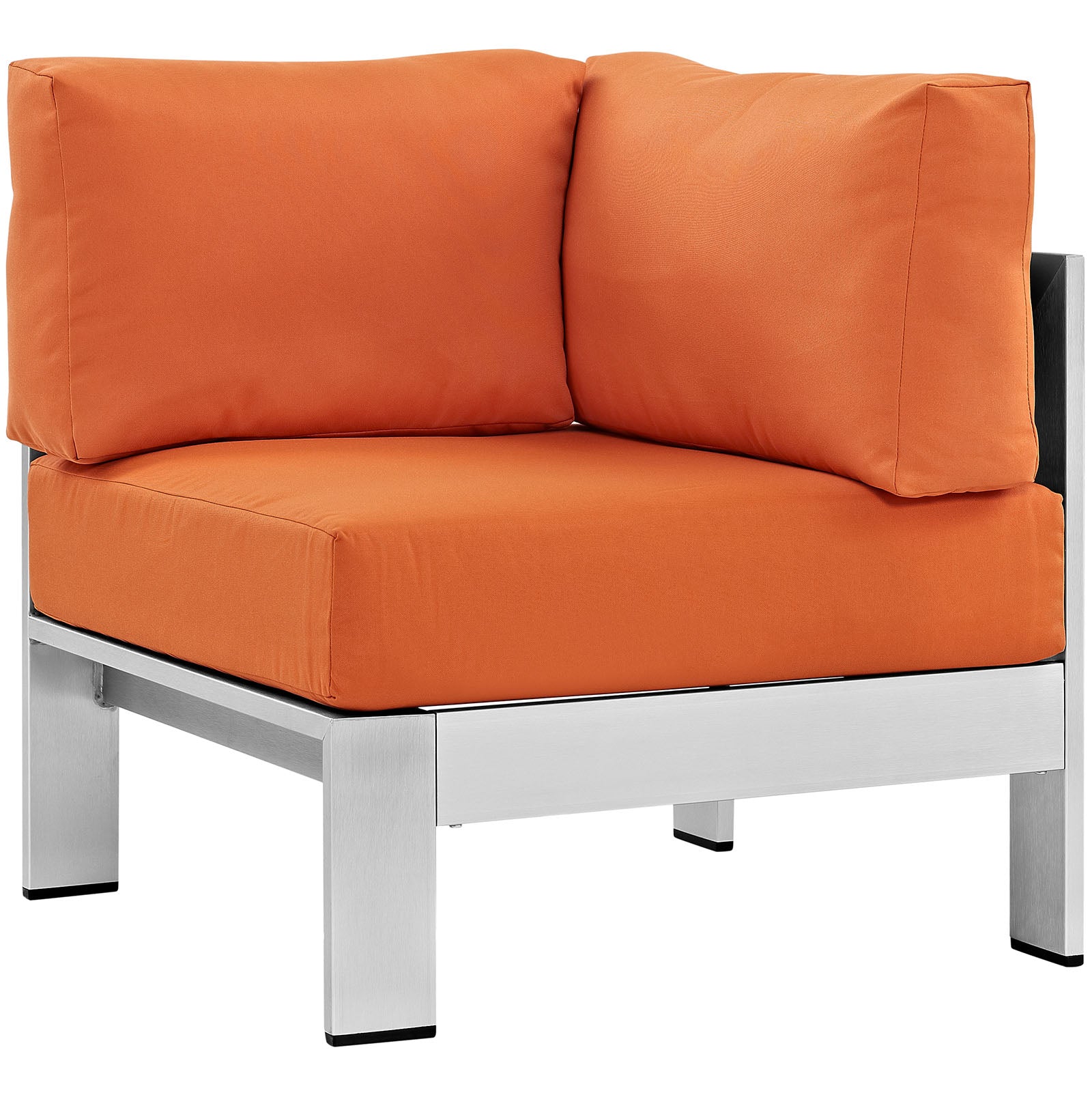 Shore 6 Piece Outdoor Patio Aluminum Sectional Sofa Set - Orange