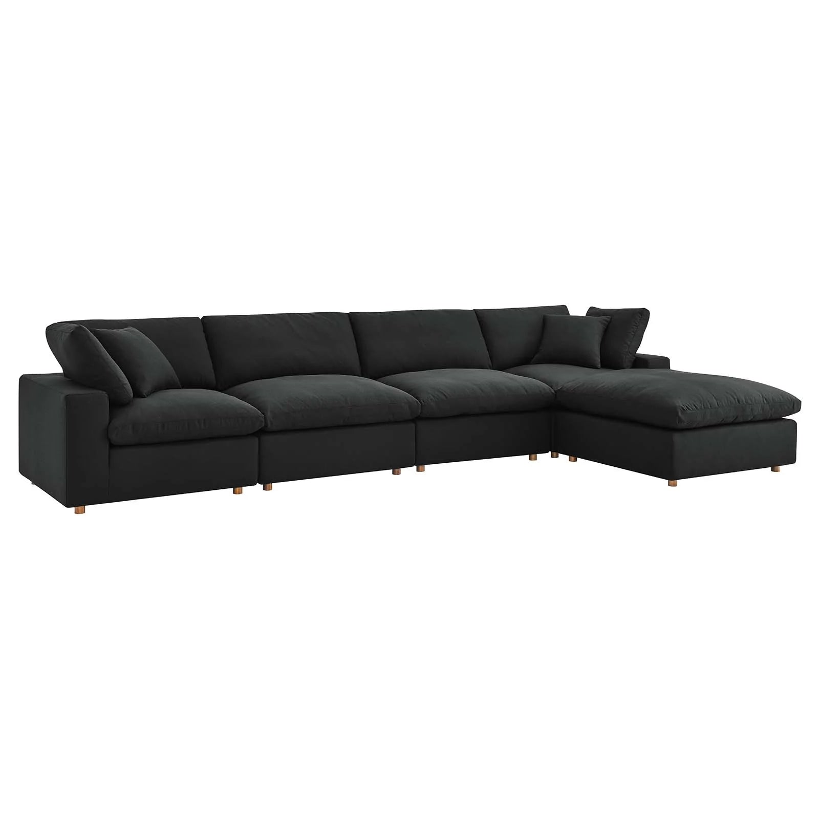 Cozy Collection Plush Modular 5 Piece Extended Sectional