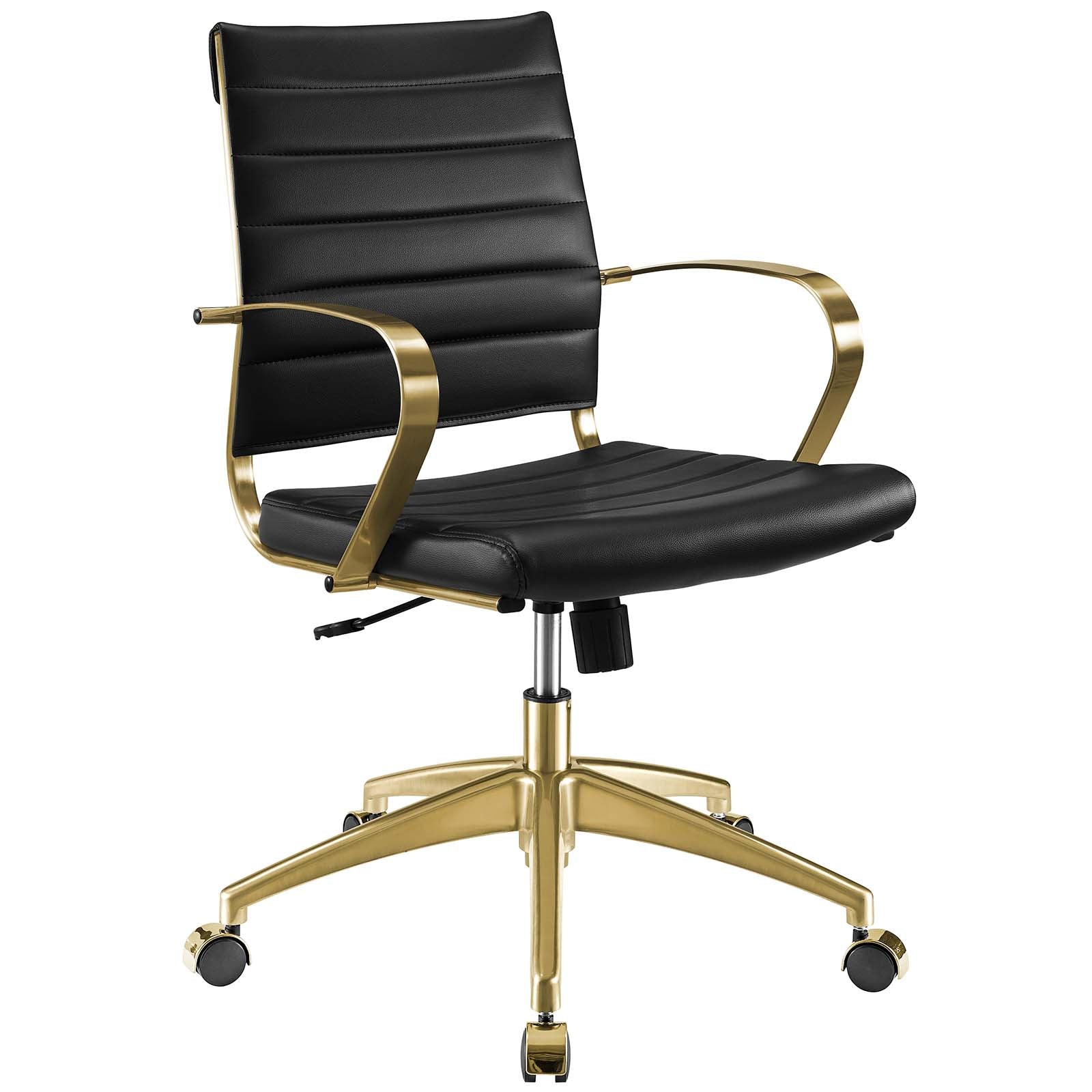 Jive Mid Back Faux Leather Office Chair - Black/Gold