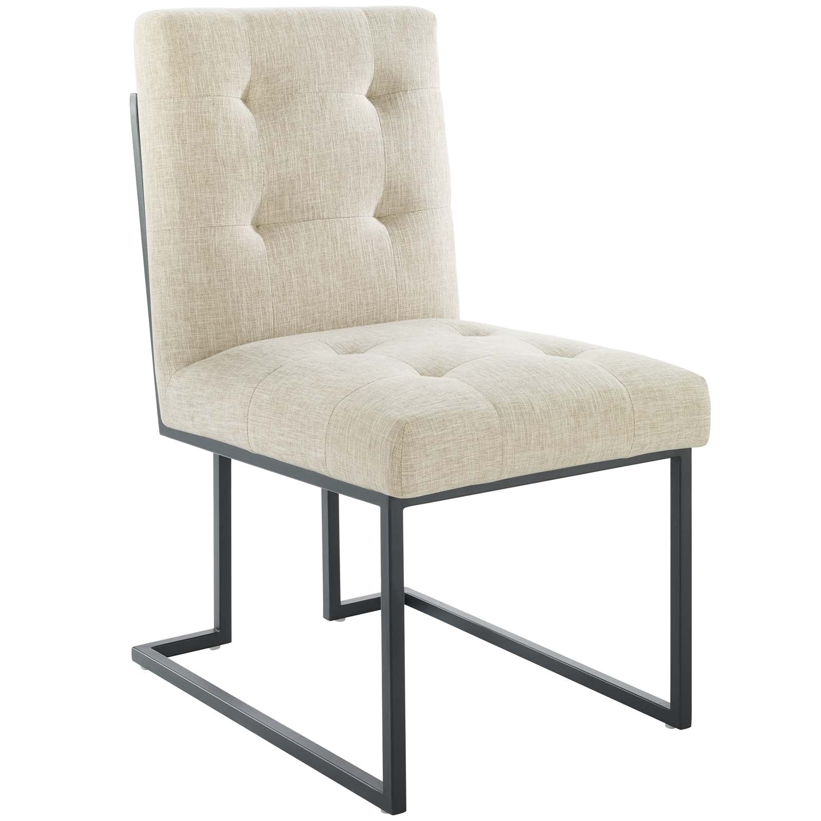 Privy Black Fabric Dining Chair - Beige