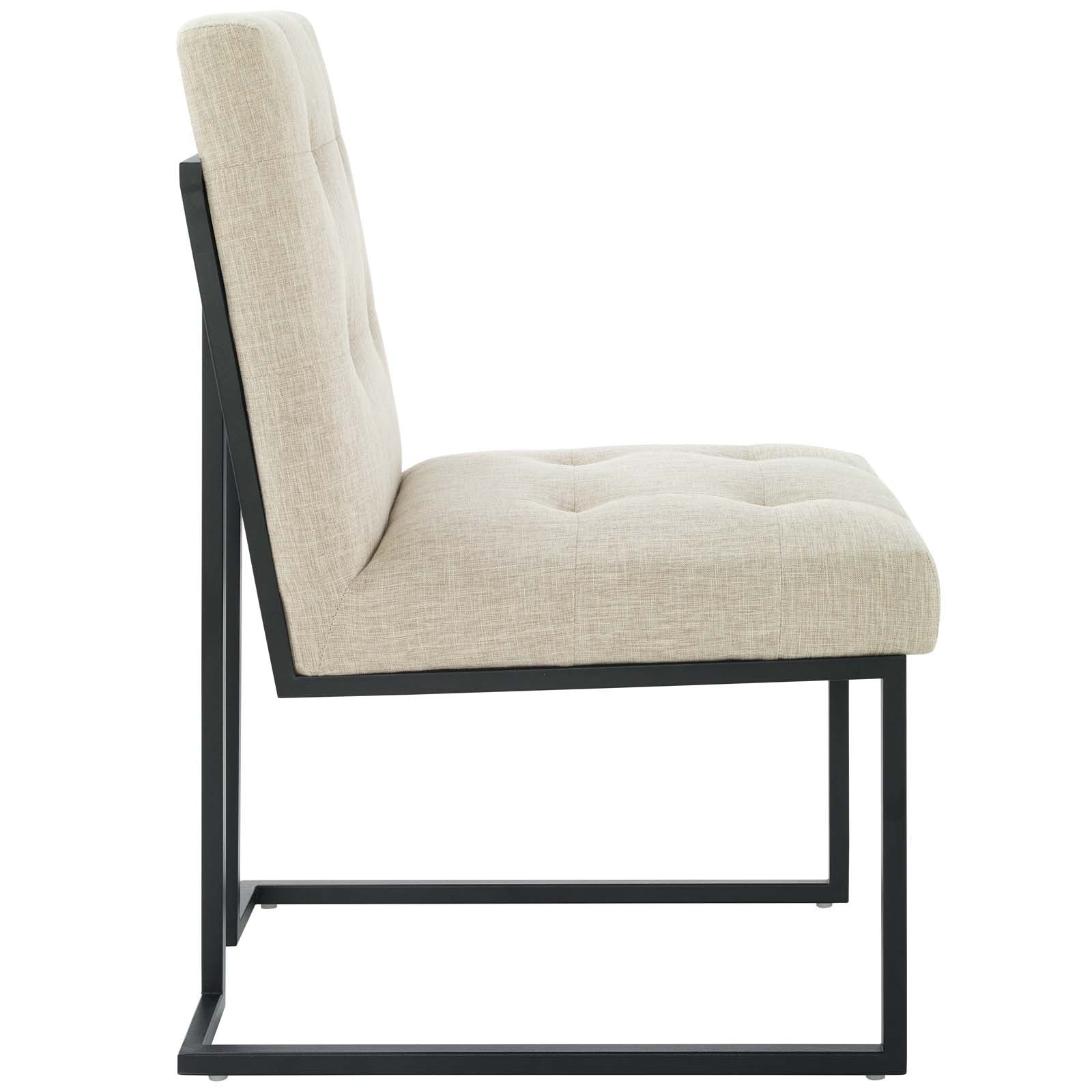 Privy Black Fabric Dining Chair - Beige