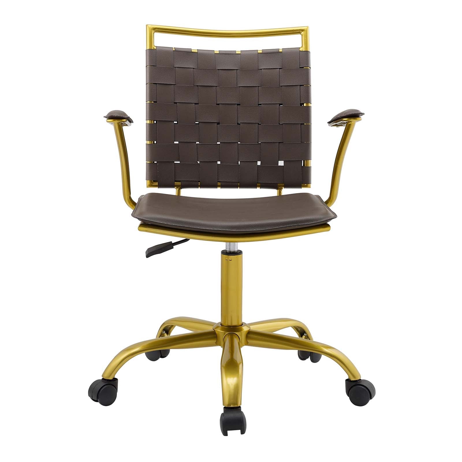 Fuse Gold Faux Leather Office Chair - Brown