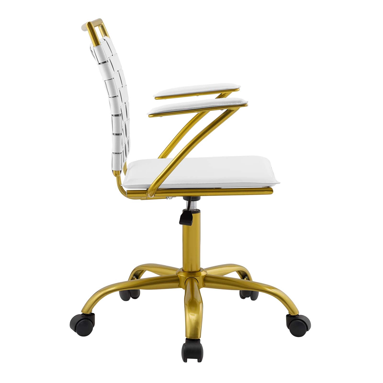 Fuse Gold Faux Leather Office Chair - White