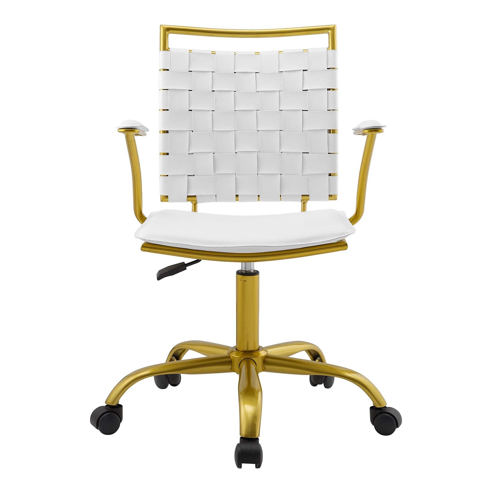 Fuse Gold Faux Leather Office Chair - White