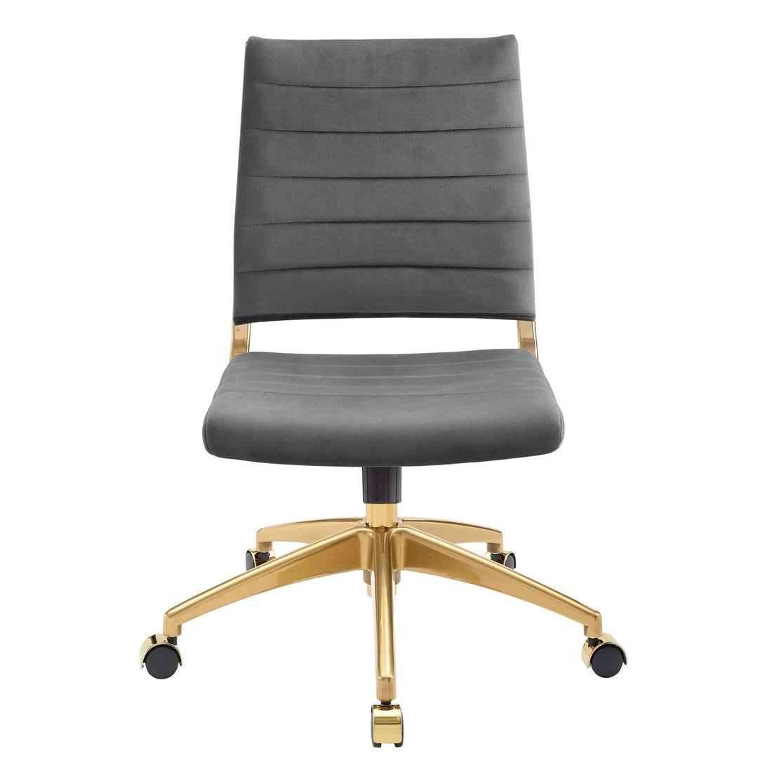 Jive Armless Mid Back Velvet Chair - Gray