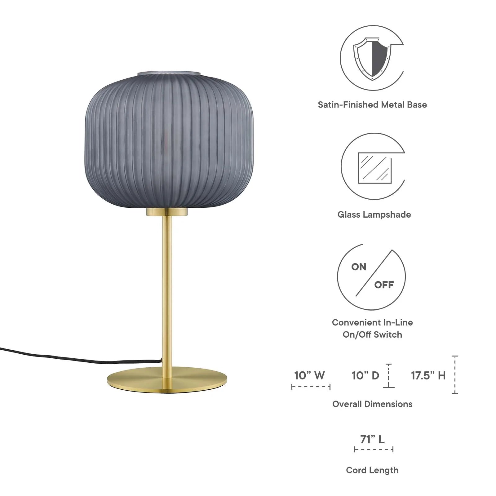 Reprise Glass Sphere And Metal Table Lamp - Black Satin Brass
