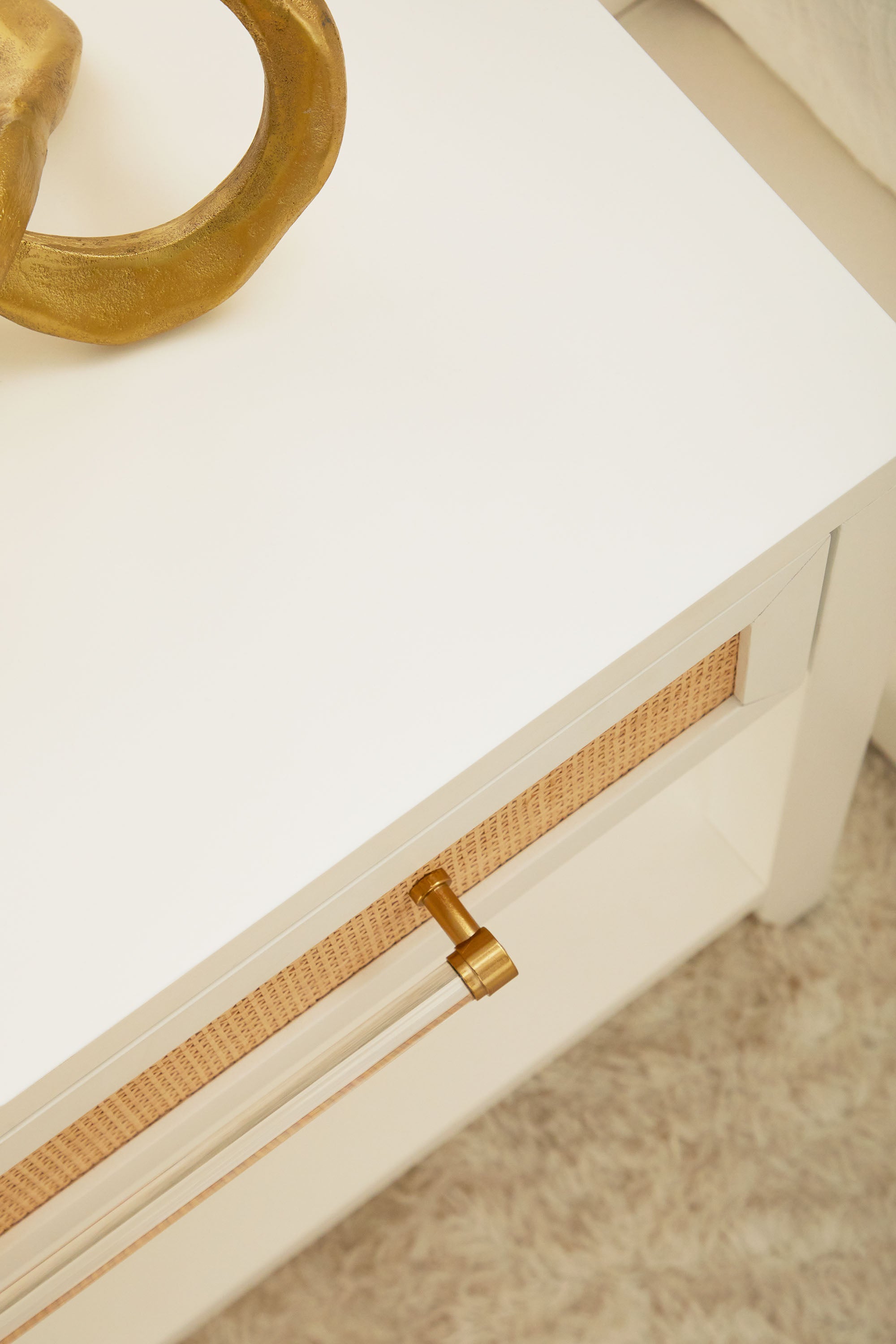 Holland 1-Drawer Side Table - Matte White