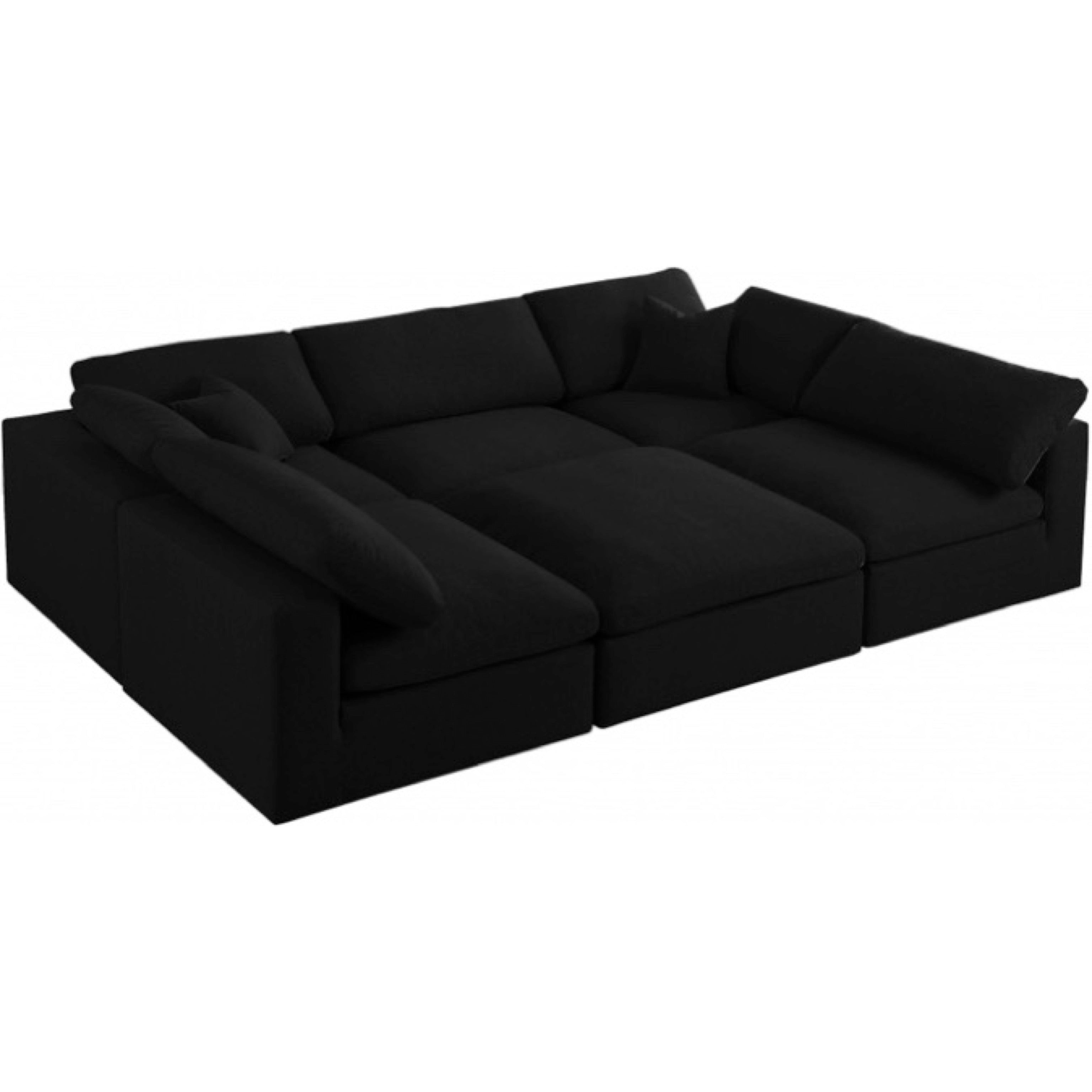 Sky Linen Deluxe Plush Modular 6 Piece Pit Sectional
