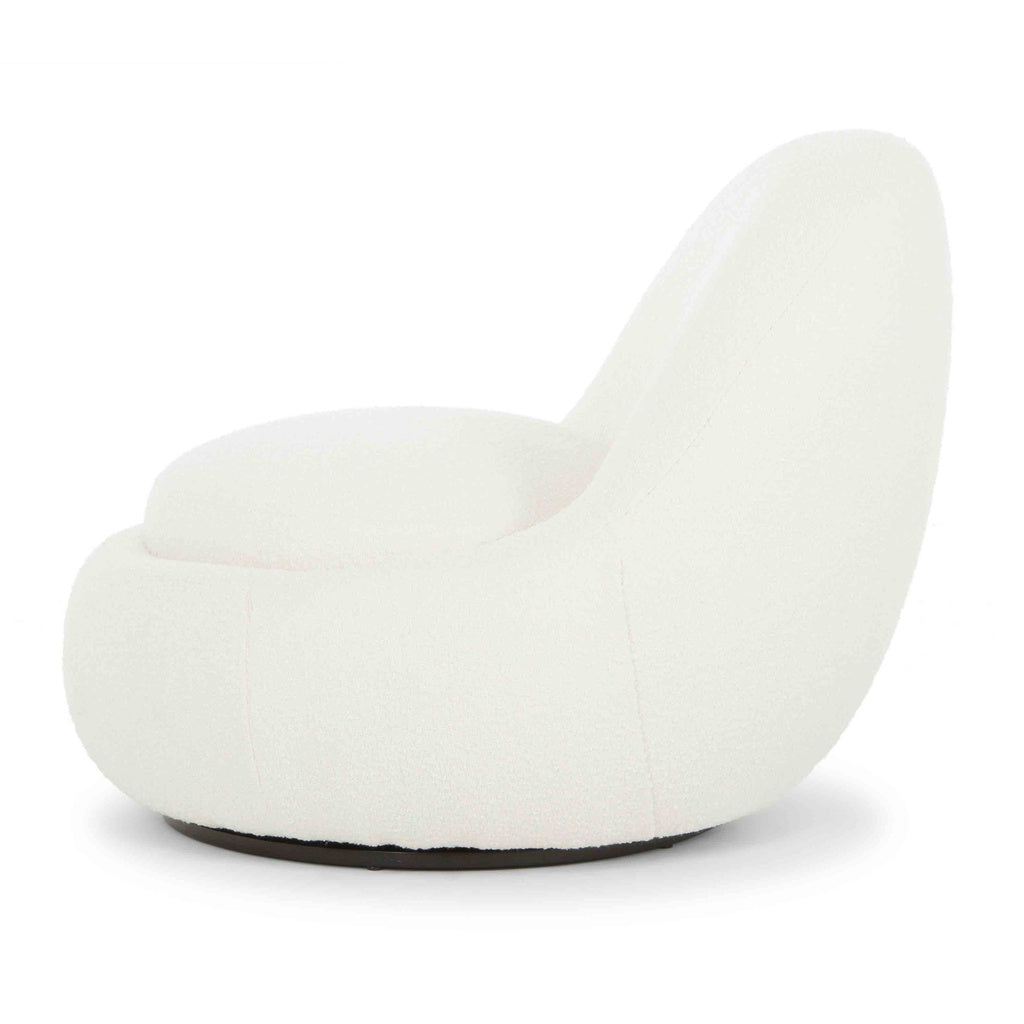 Lucas Swivel Chair - White Boucle