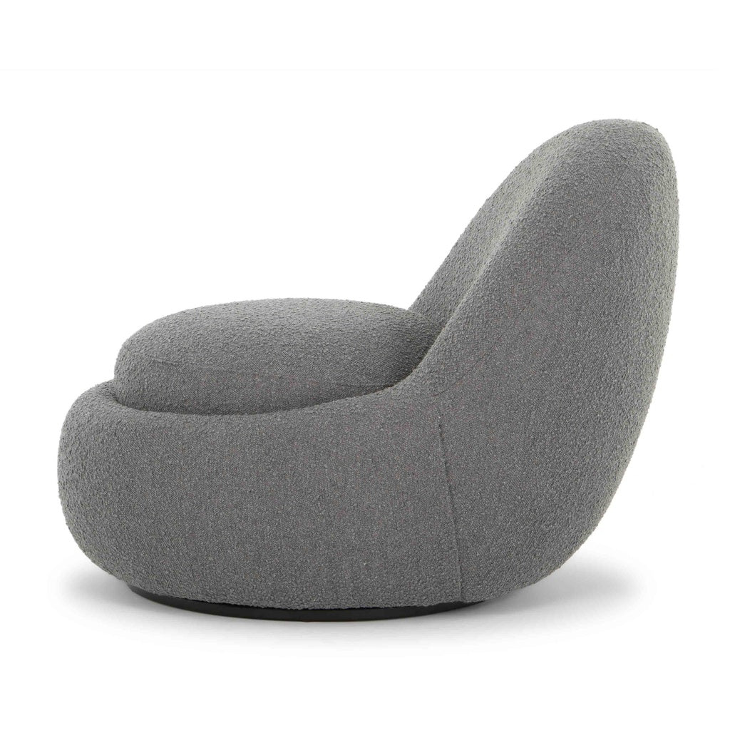 Lucas Swivel Chair - Charcoal Boucle