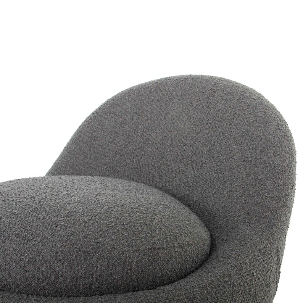 Lucas Swivel Chair - Charcoal Boucle