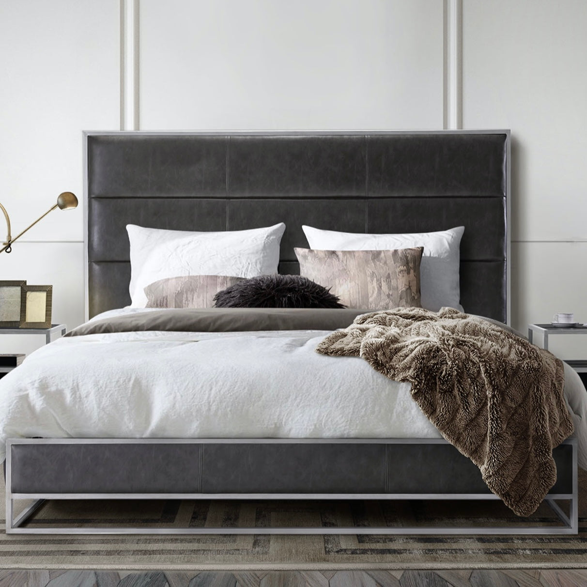 Empire Bed - Weathered Grey/Silver