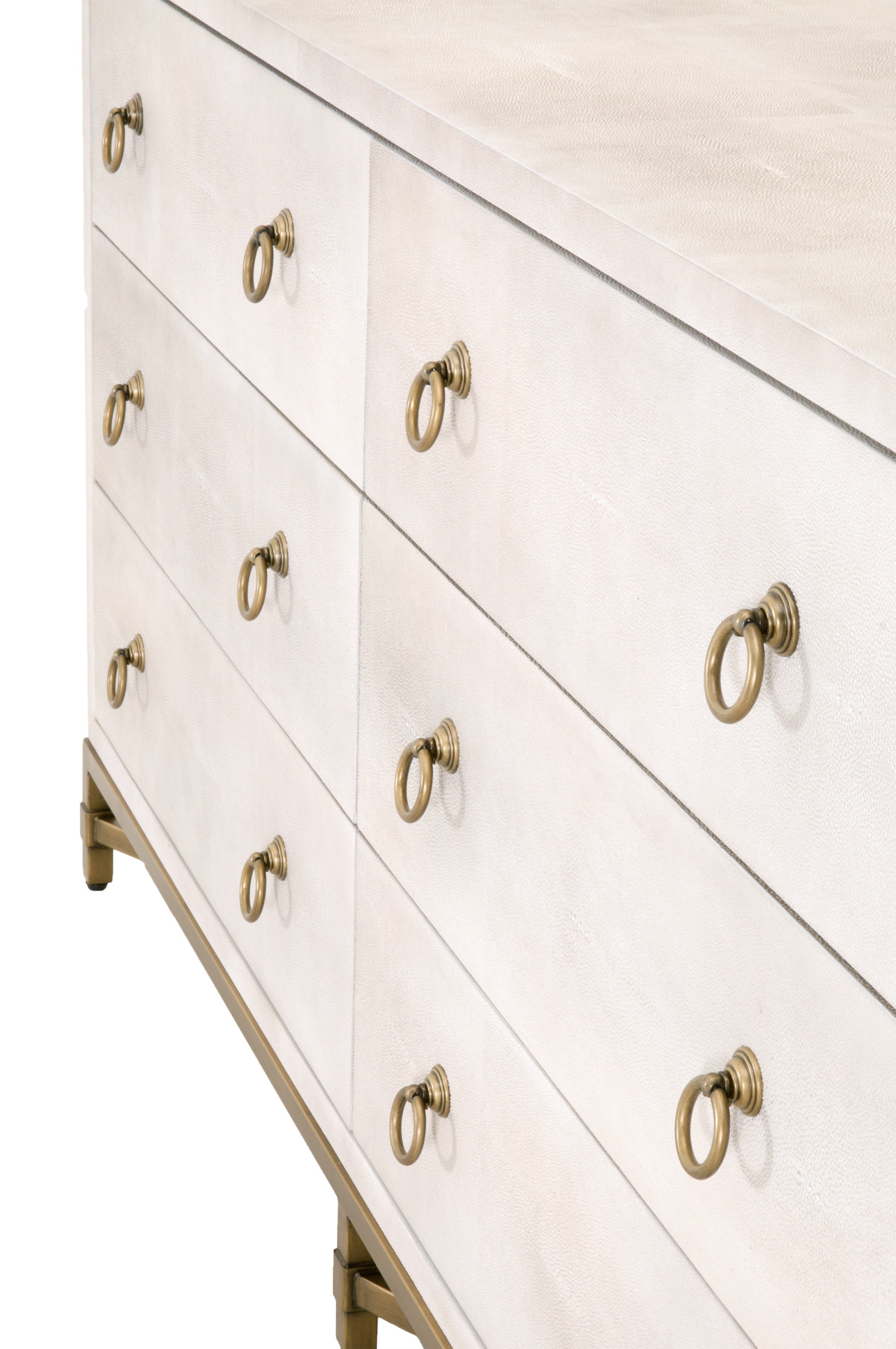 Strand Shagreen 6-Drawer Double Dresser - White