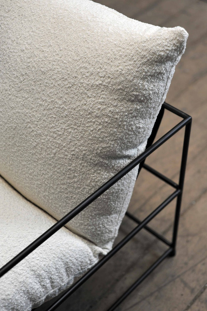 Trent Accent Chair - White Boucle
