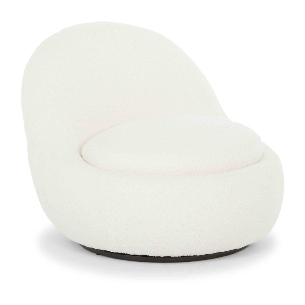 Lucas Swivel Chair - White Boucle