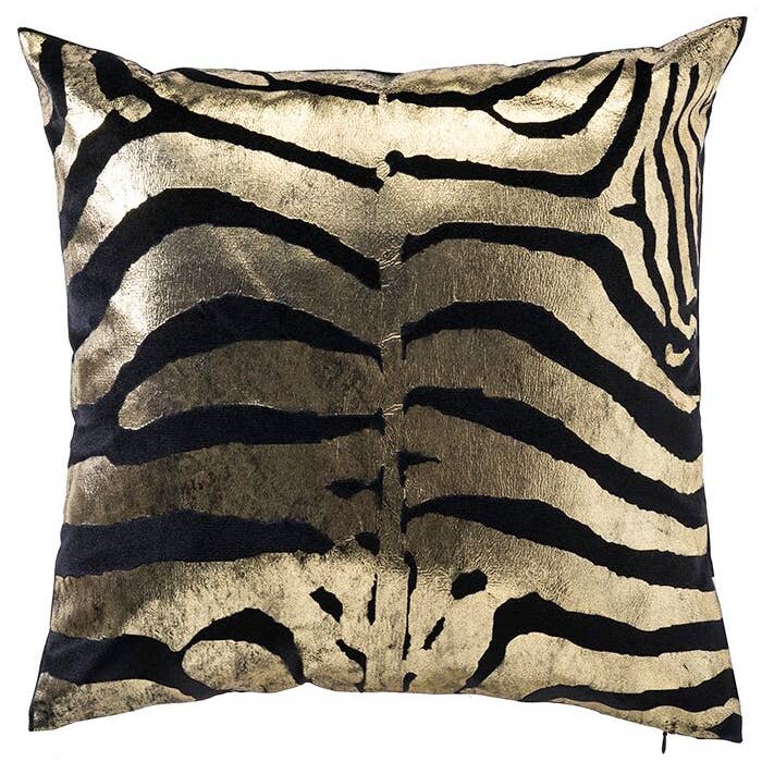 Foil Animal Print Pillow - Black