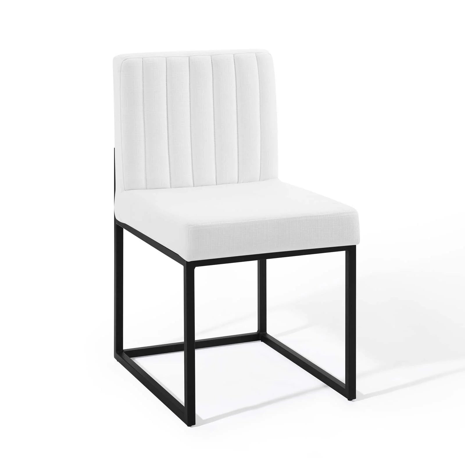 Carriage Fabric Dining Chair- White
