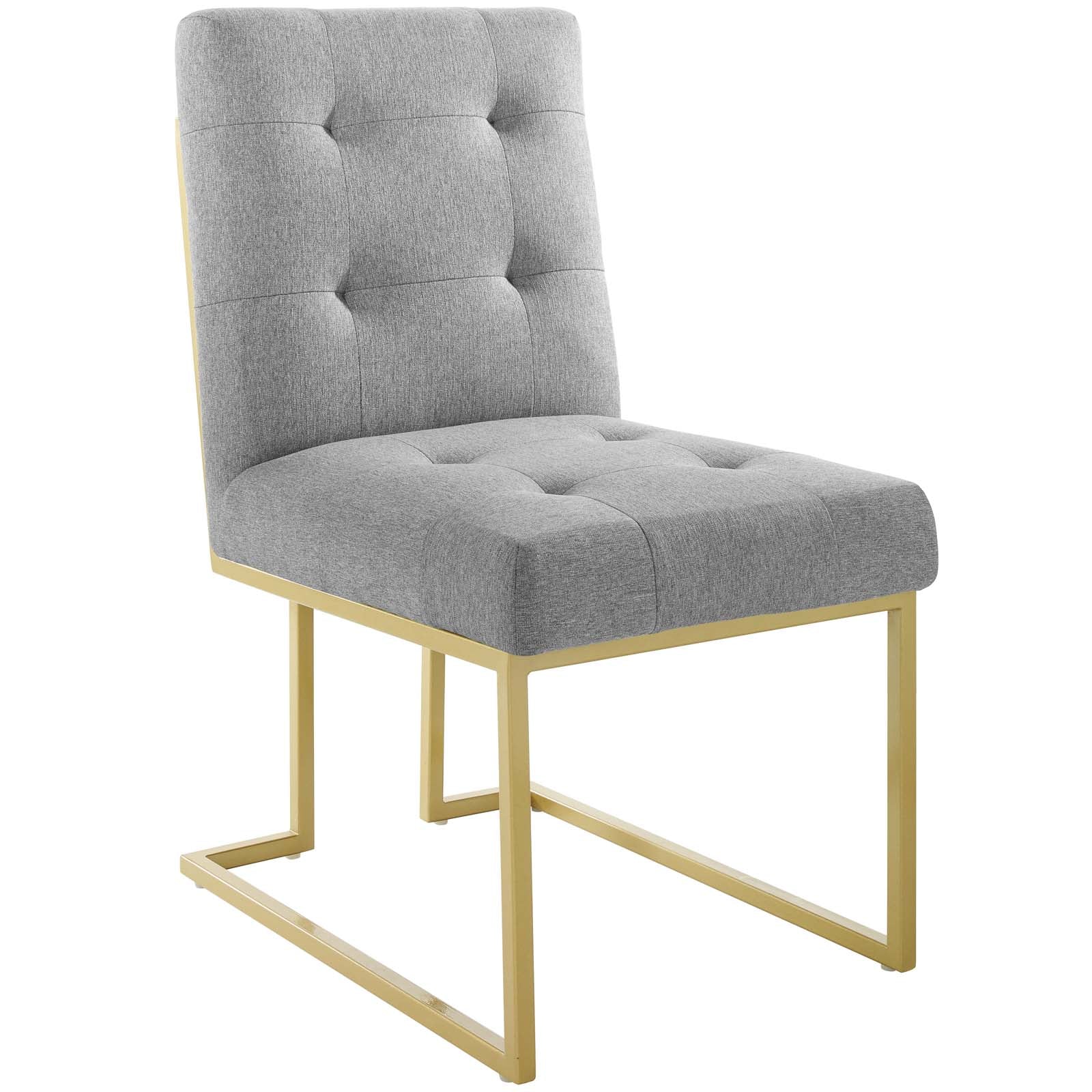 Privy Gold Fabric Dining Chair - Gray