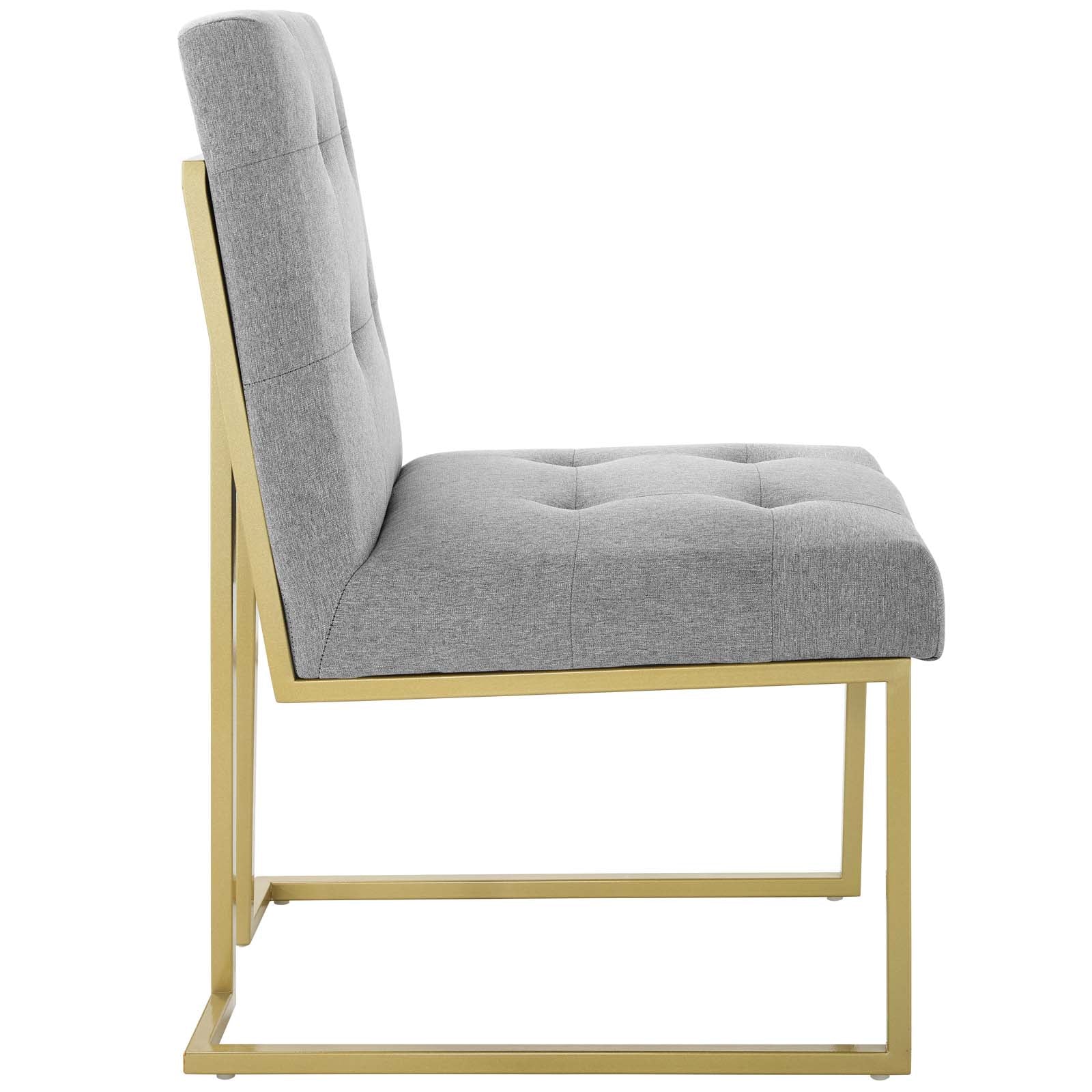 Privy Gold Fabric Dining Chair - Gray