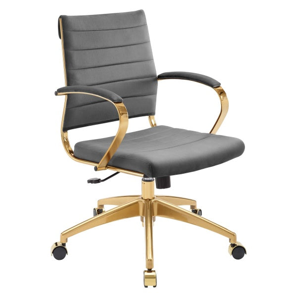 Jive Mid Back Velvet Office Chair - Gray