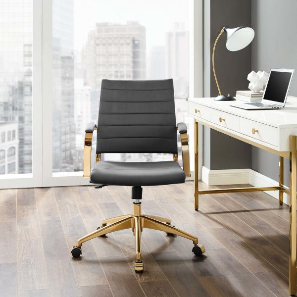 Jive Mid Back Velvet Office Chair - Gray