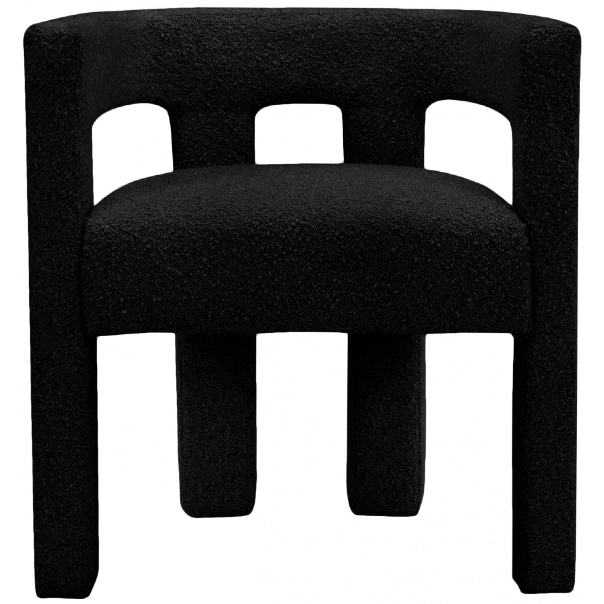 Athena Boucle Fabric Chair - Black