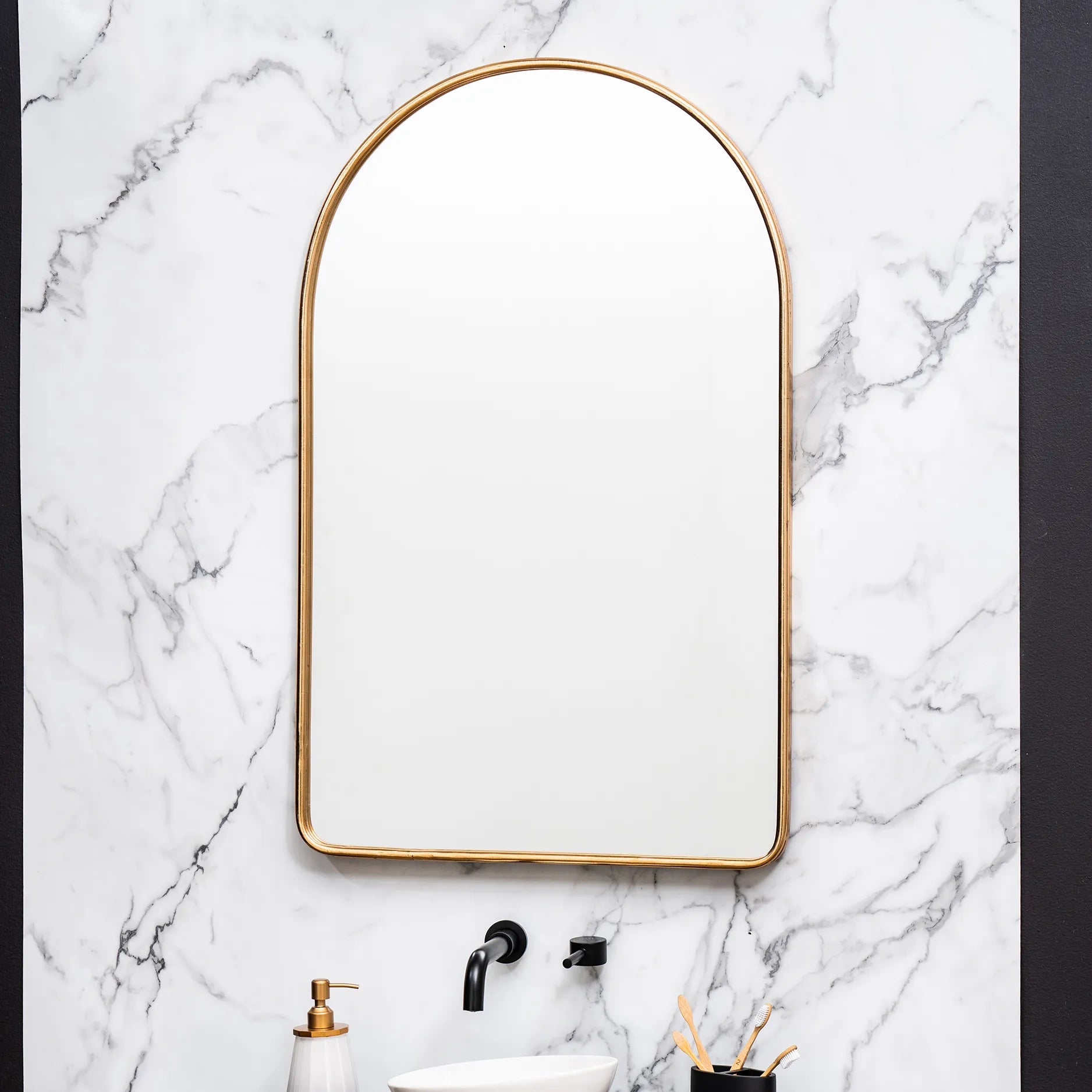 Sebastian Arched Wall Mirror- Gold