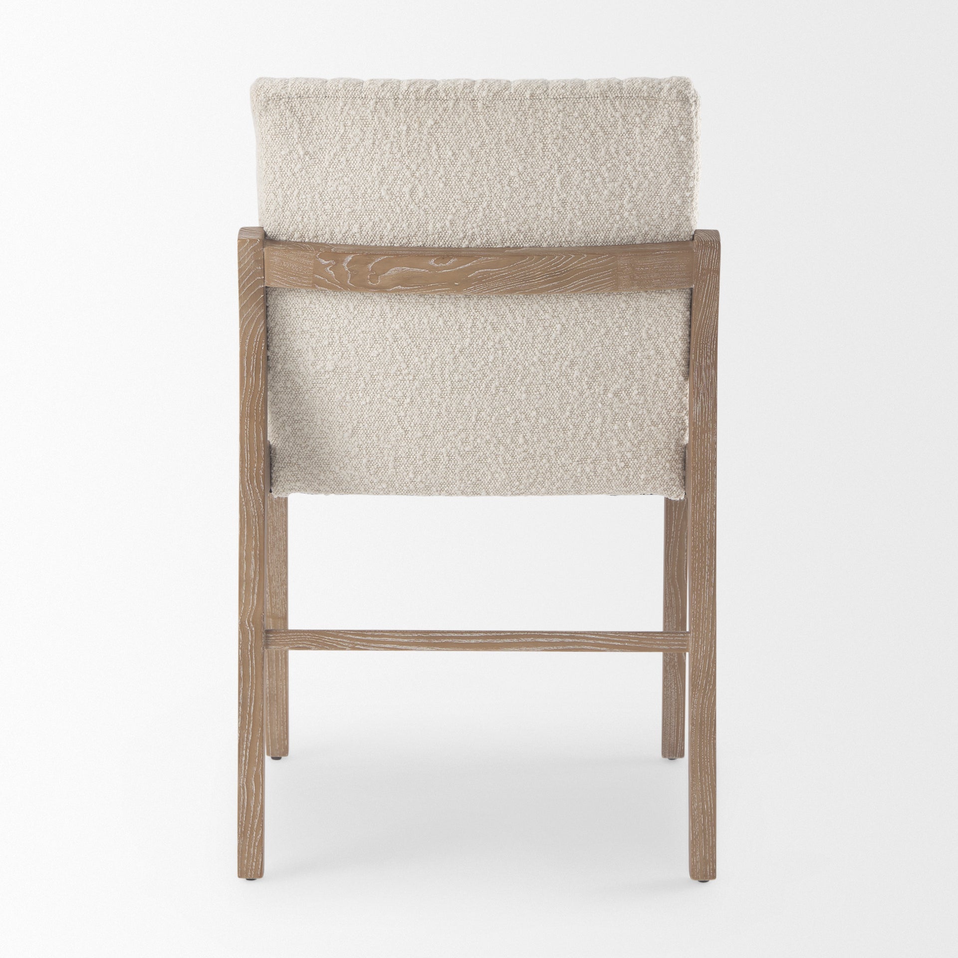 Tali Boucle Dining Chair - Light Brown Wood