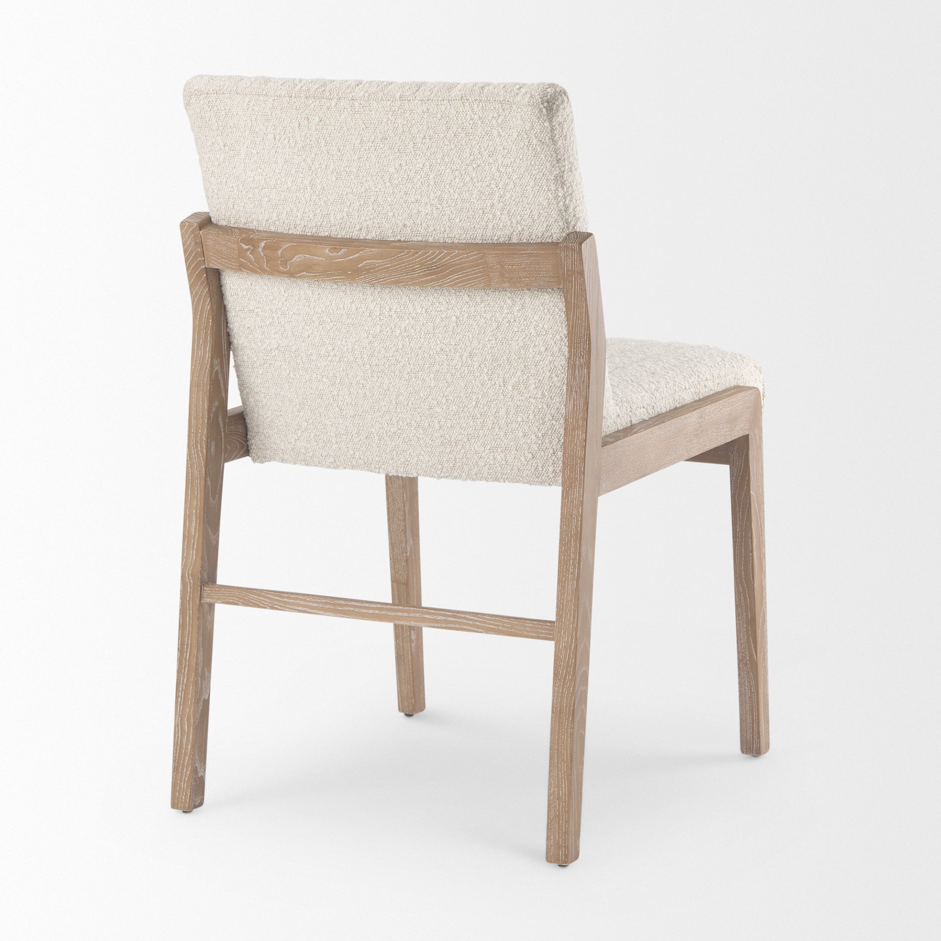 Tali Boucle Dining Chair - Light Brown Wood