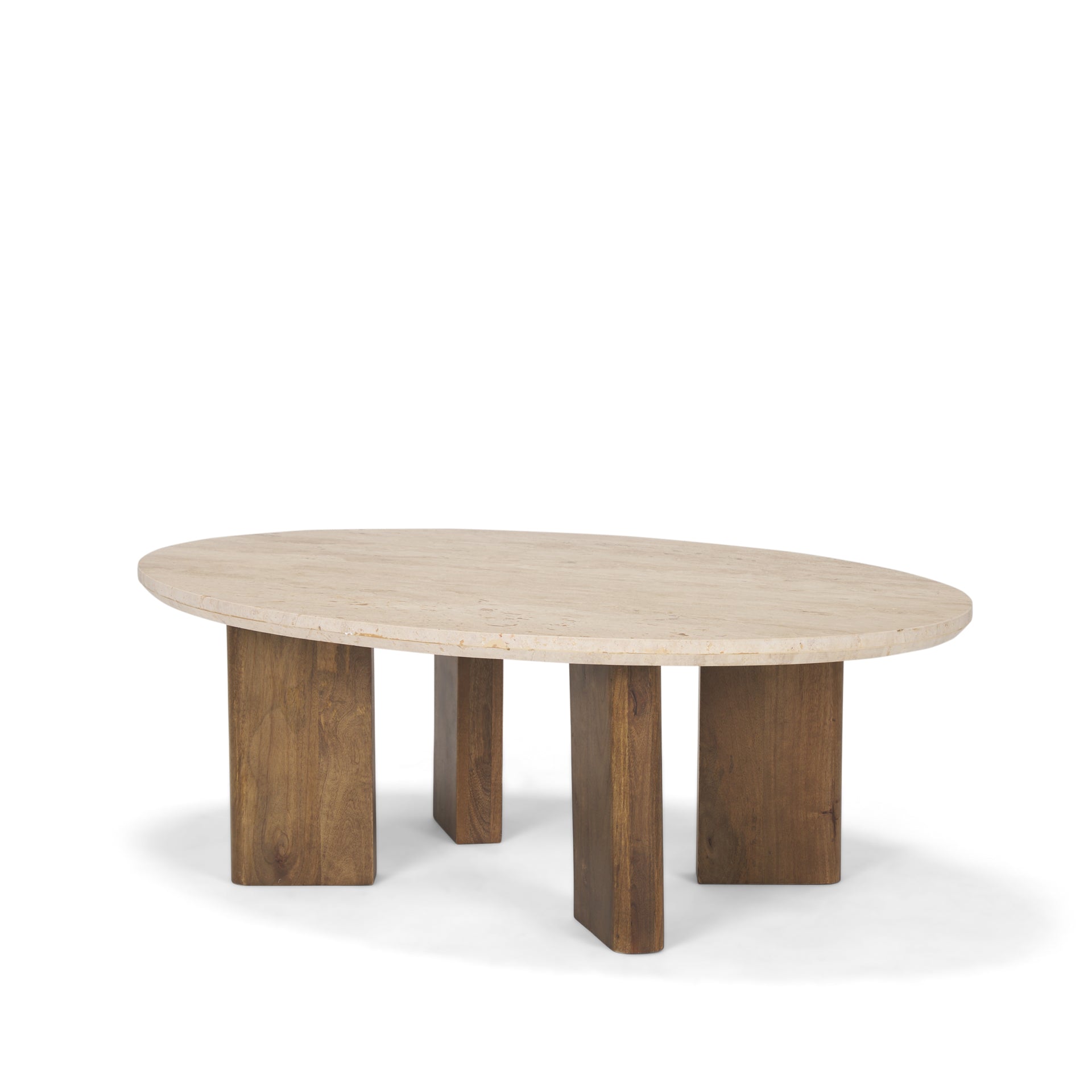 Sila Travertine Oval Coffee Table