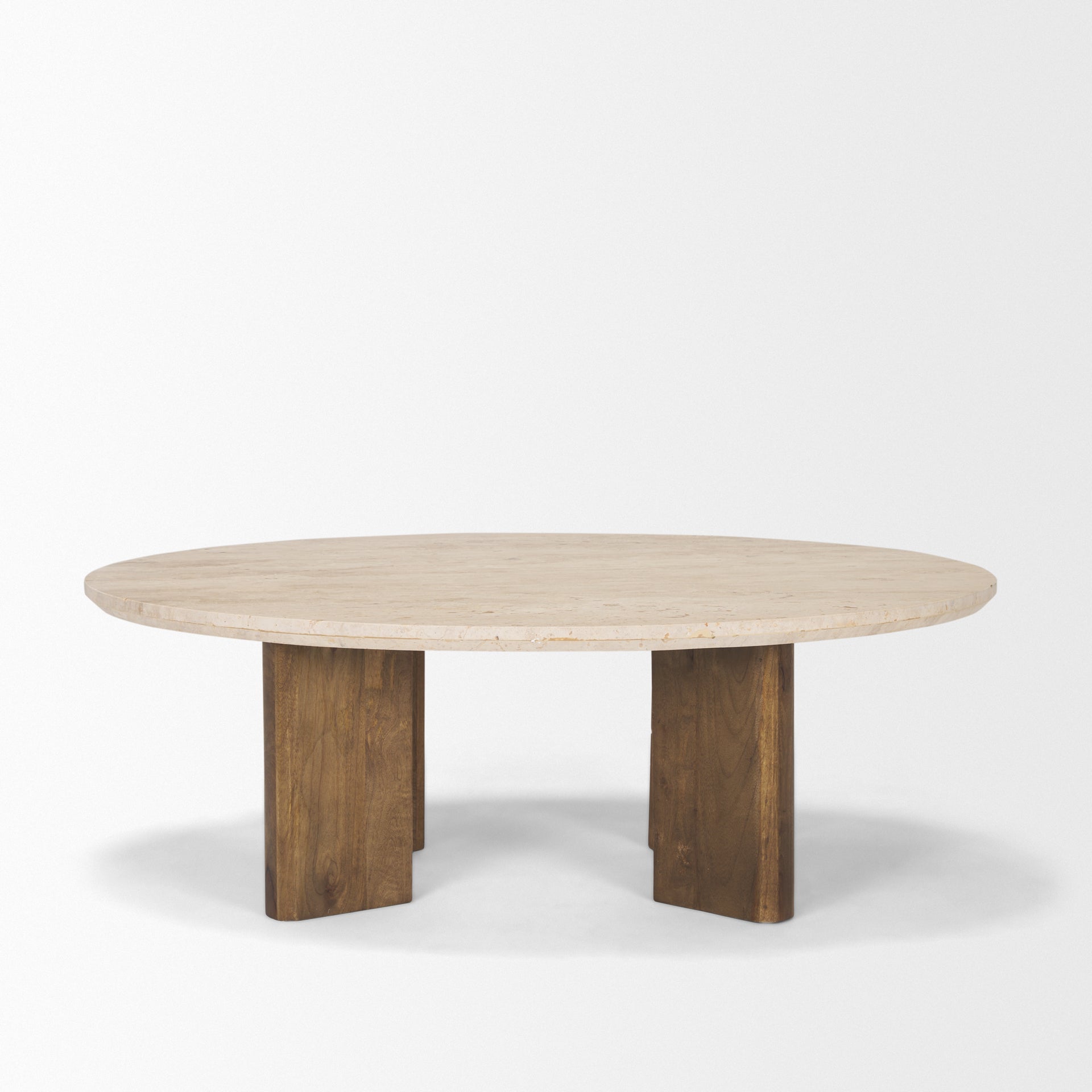 Sila Travertine Oval Coffee Table