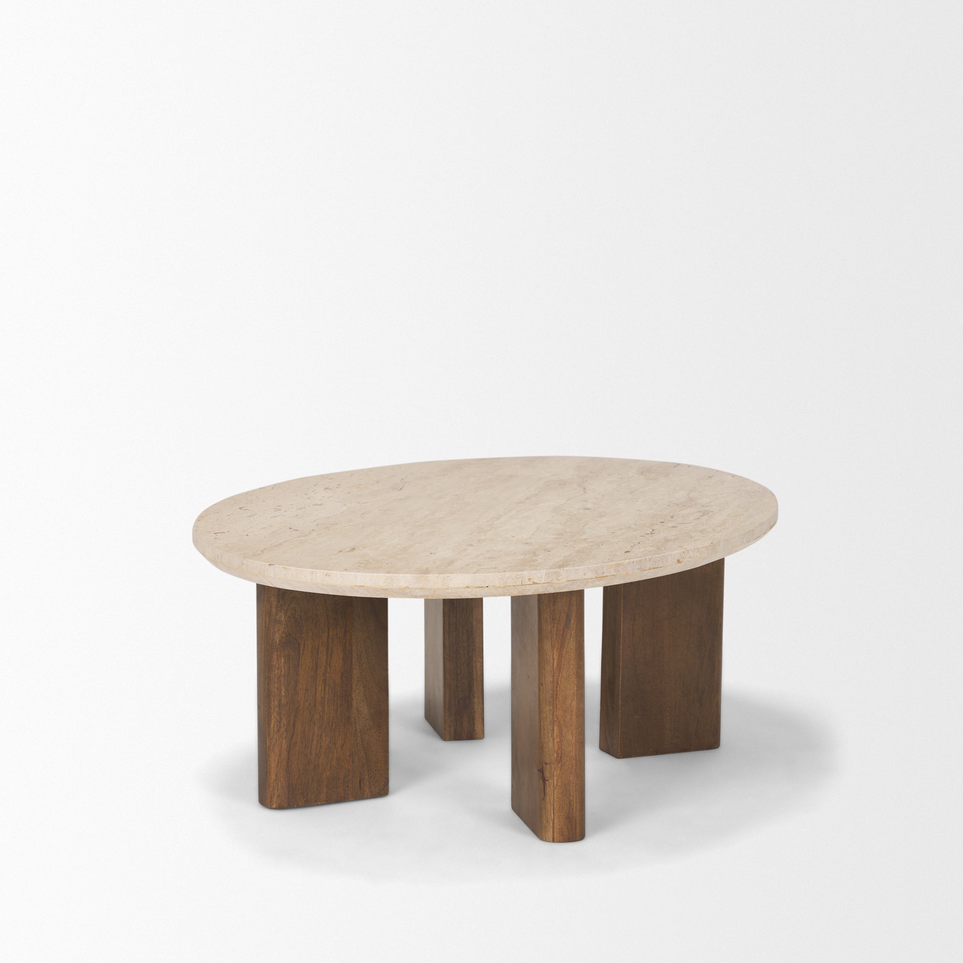 Sila Travertine Oval Coffee Table