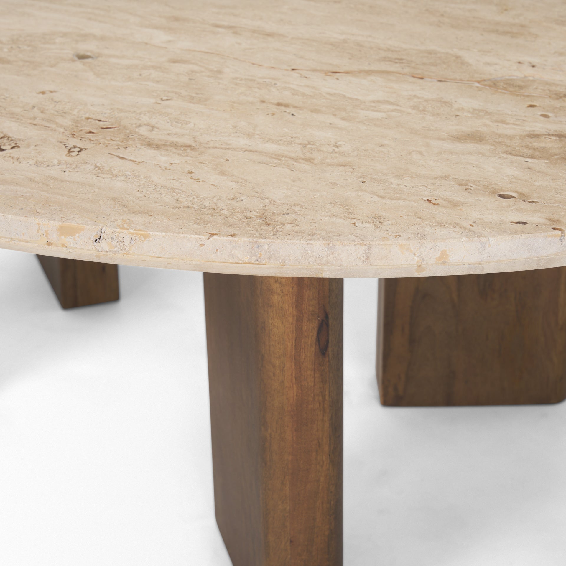 Sila Travertine Oval Coffee Table