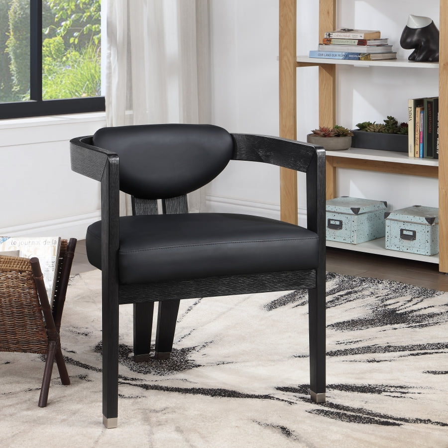 CARLYLE FAUX LEATHER DINING CHAIR - BLACK/BLACK