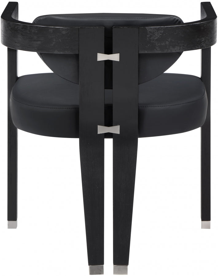 CARLYLE FAUX LEATHER DINING CHAIR - BLACK/BLACK