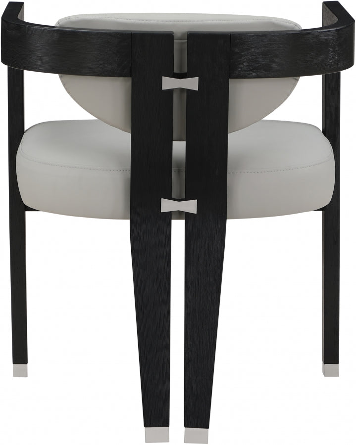CARLYLE FAUX LEATHER DINING CHAIR - GREY/BLACK