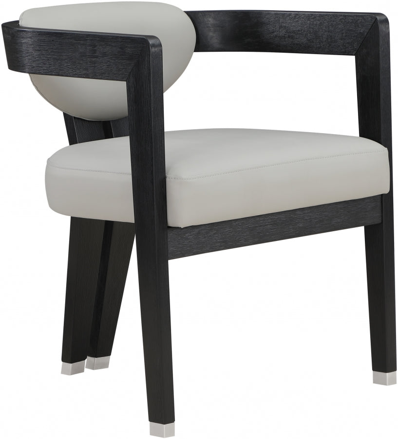 CARLYLE FAUX LEATHER DINING CHAIR - GREY/BLACK