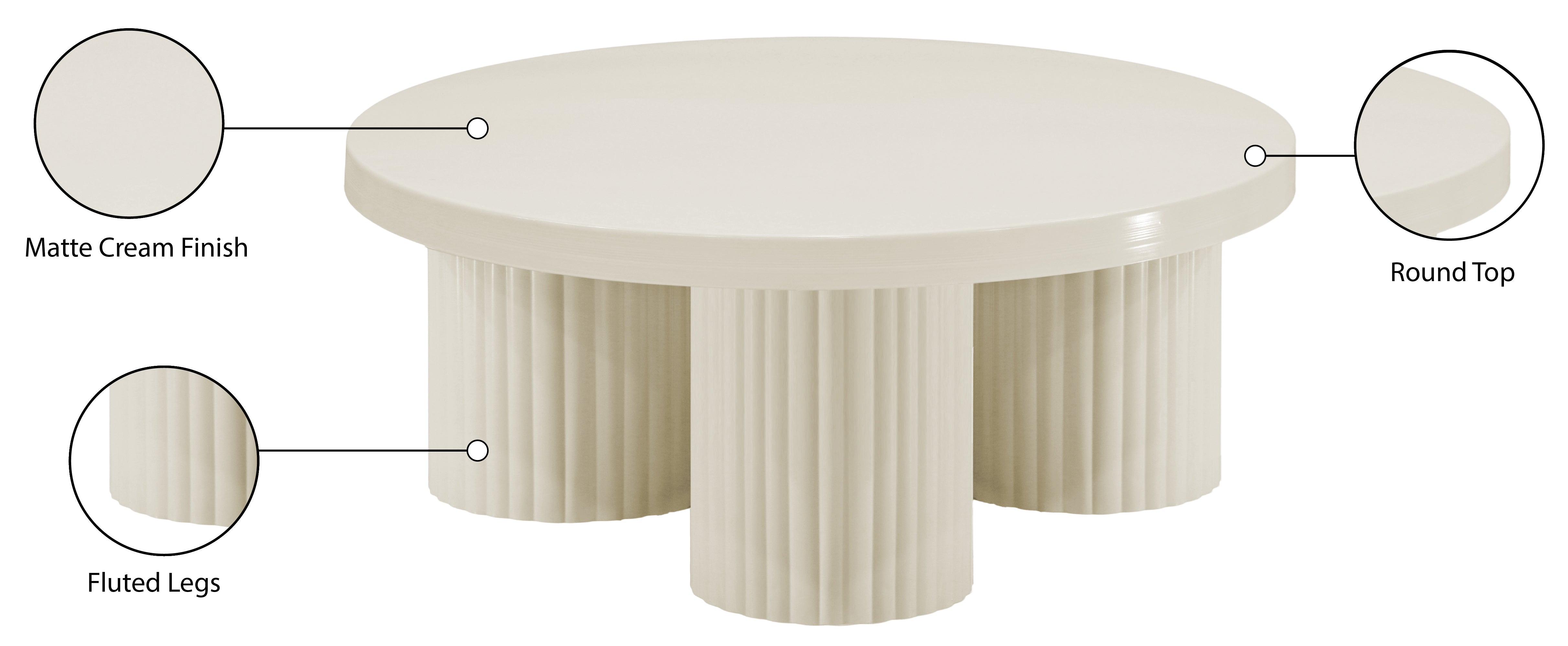 Reese Coffee Table - Cream