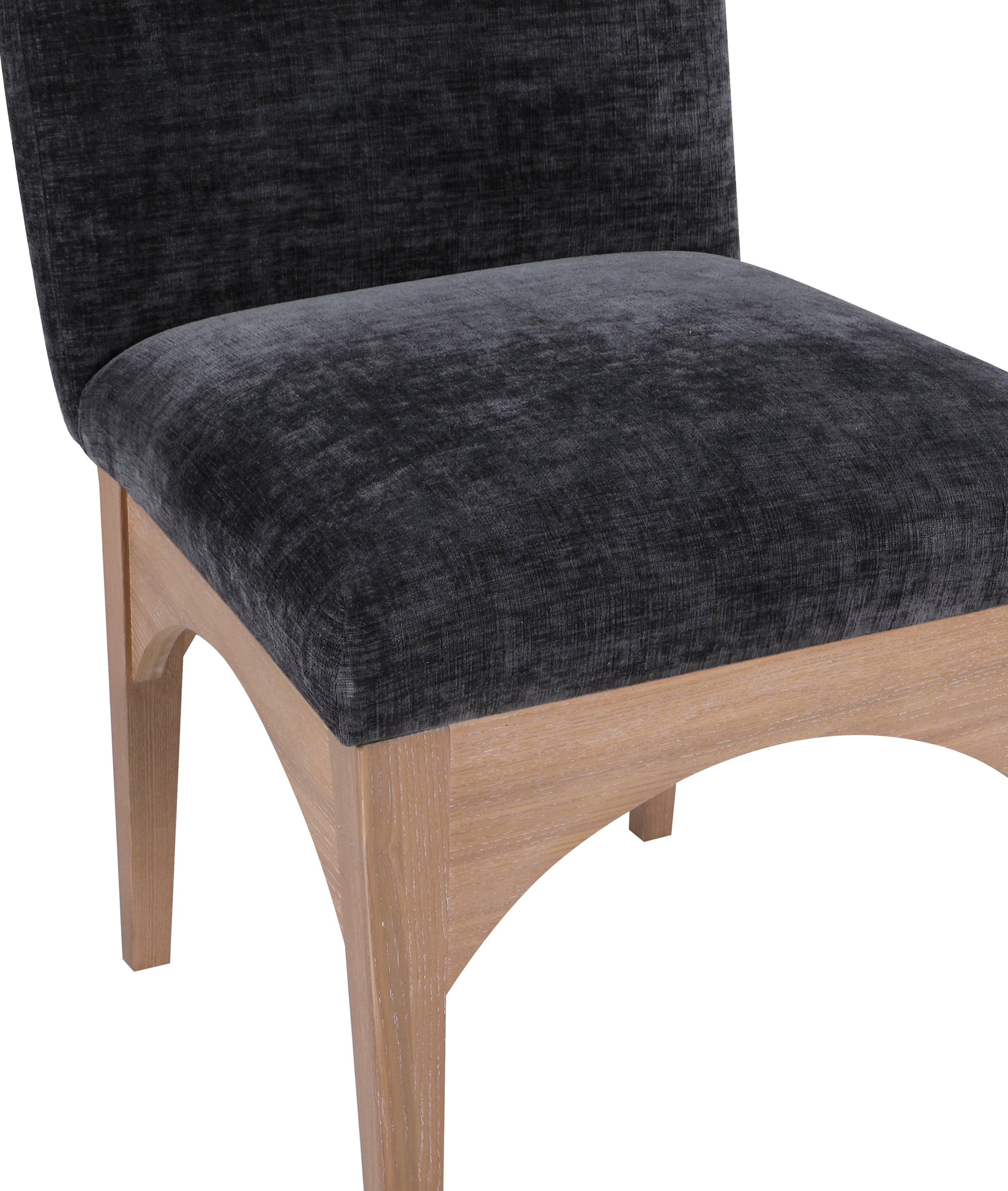 Astoria Chenille Fabric Dining Side Chair - Black Natural Ash