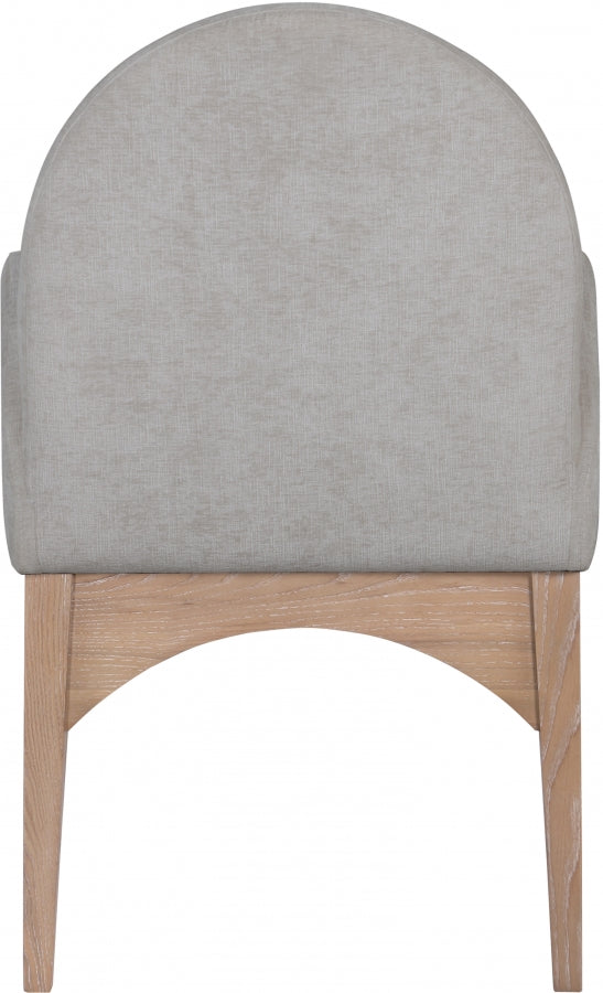 Astoria Chenille Fabric Dining Arm Chair - Grey Natural Ash