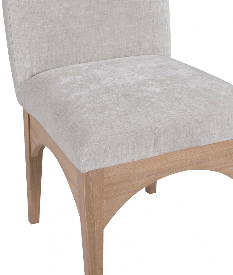 Astoria Chenille Fabric Dining Side Chair - Grey Natural Ash