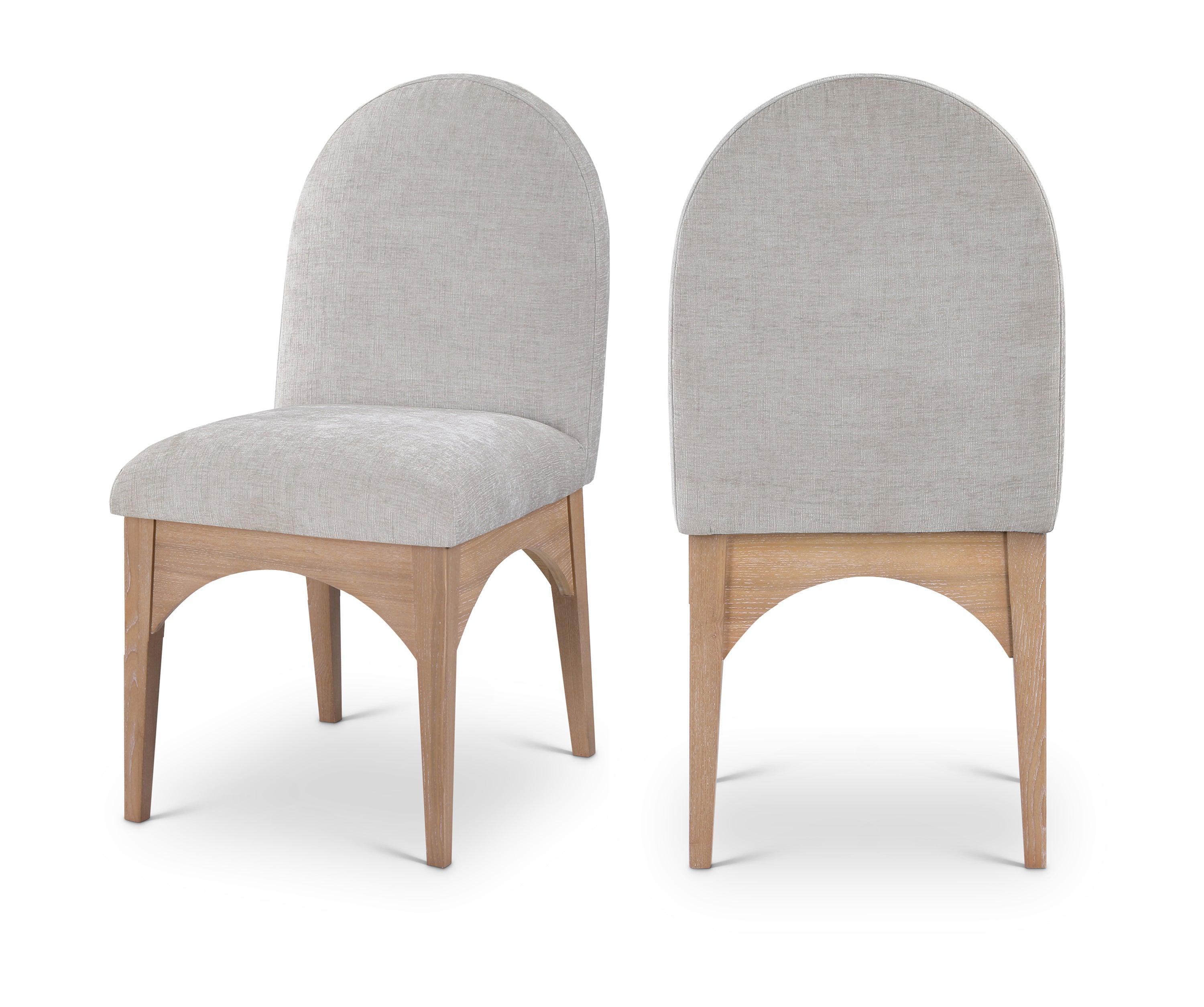 Astoria Chenille Fabric Dining Side Chair - Grey Natural Ash